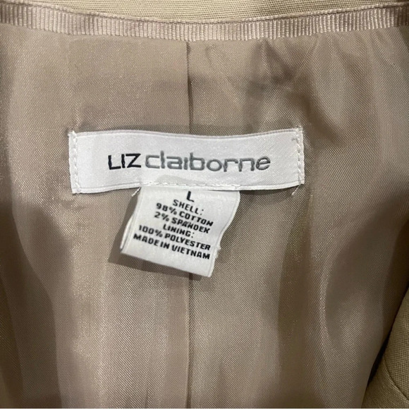 Liz Claiborne Collection Women’s Size L 1 Button Beige Blazer Jacket - Picture 4 of 7